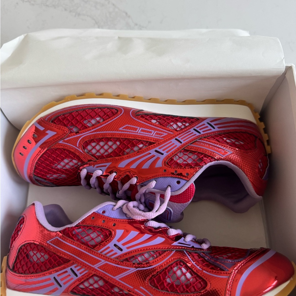 Bottega Veneta Red and Purple Athletic Shoes